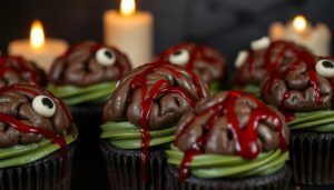 Zombie Brain Cupcakes