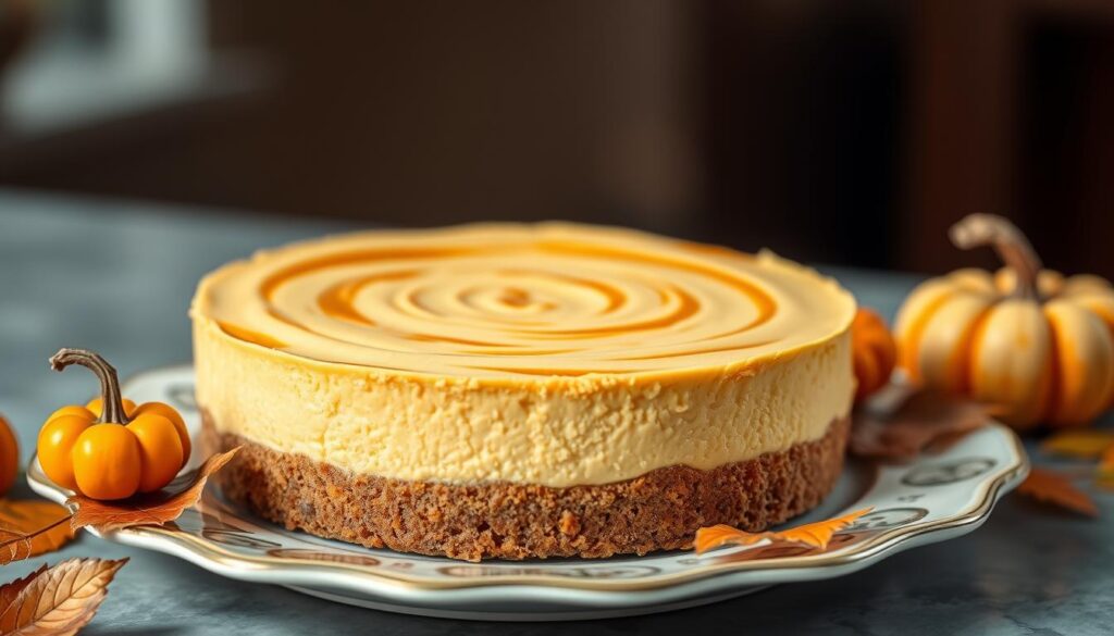 pumpkin cheesecake with gingersnap