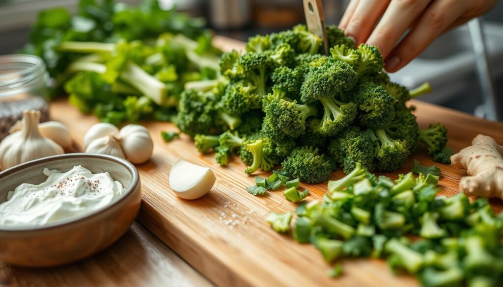 Broccoli Dumpling Filling Preparation Broccoli Dumpling Filling Preparation