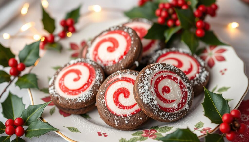 Chocolate Peppermint Pinwheel Cookies