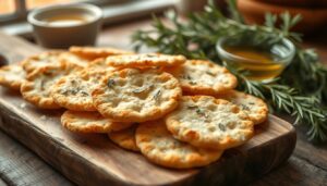 Crispy Rosemary Flatbread Crackers