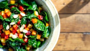 Glazed Spinach Bowl recipe