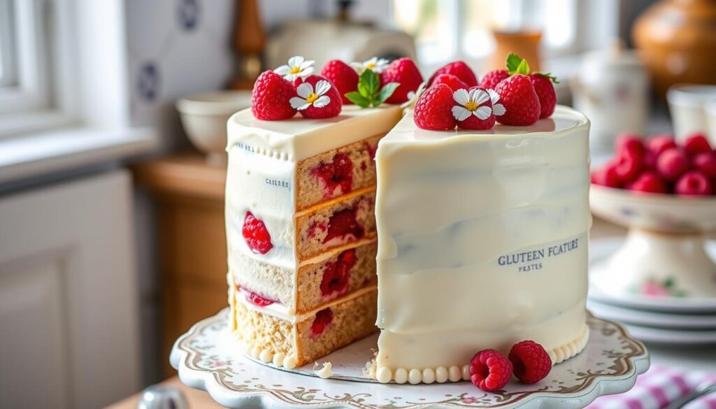 Gluten-Free White Chocolate Raspberry Cake recipe