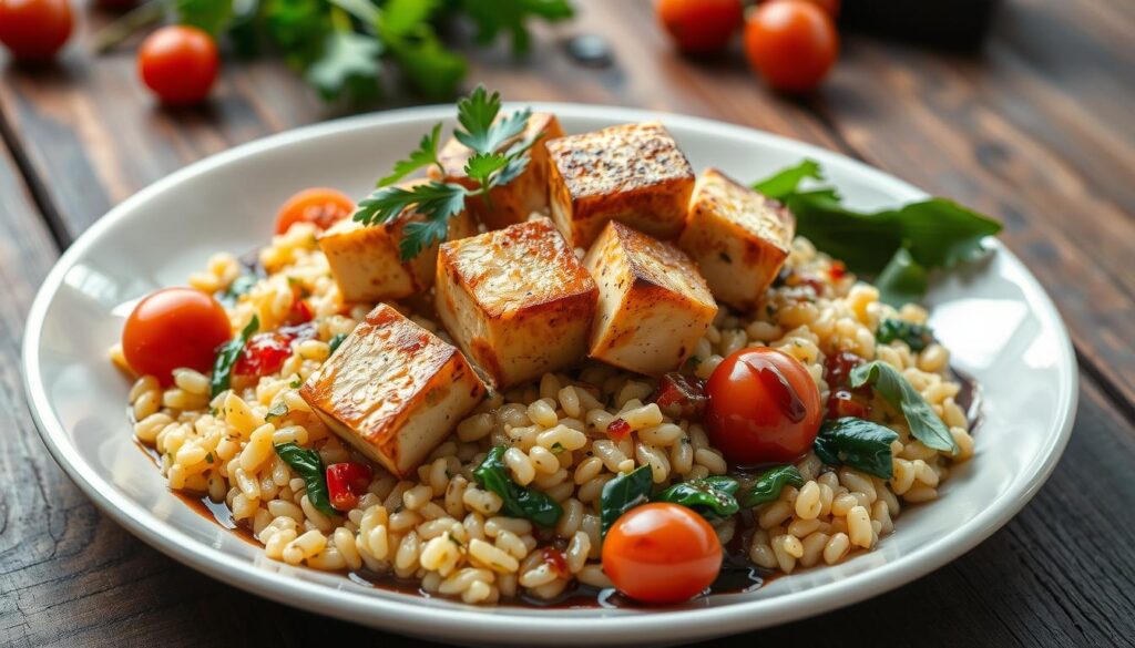 baked tofu dish baked tofu dish
