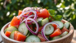 cucumber tomato onion salad