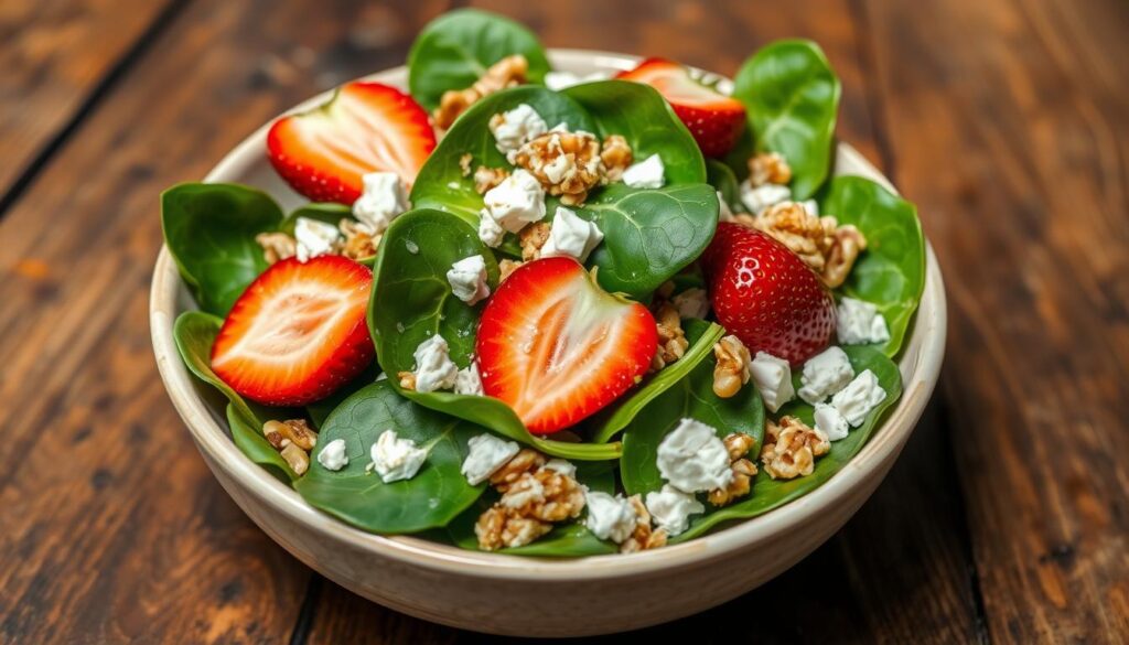 fresh strawberry spinach salad