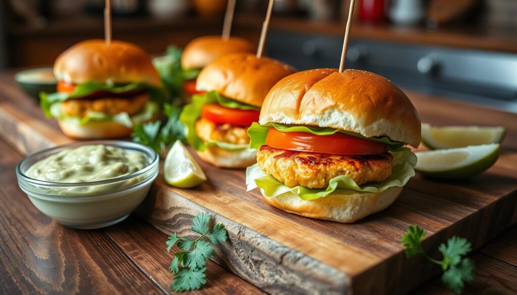 salmon sliders with avocado dip salmon sliders with avocado dip