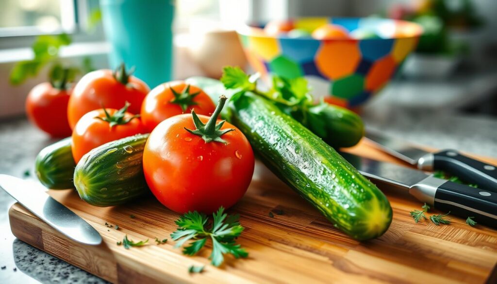 Cucumber Tomato Salad Preparation