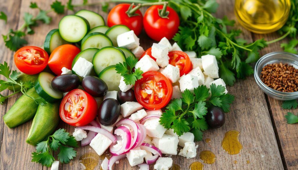 Greek Cucumber Feta Salad Ingredients