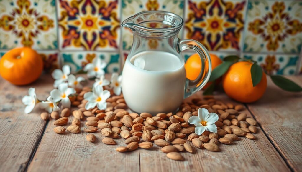 Key ingredients in Moroccan almond milkshake Key ingredients in Moroccan almond milkshake