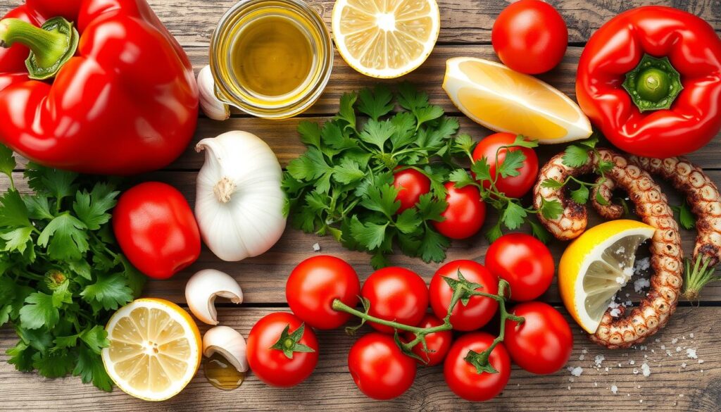 Octopus Ingredients for Mediterranean Recipe