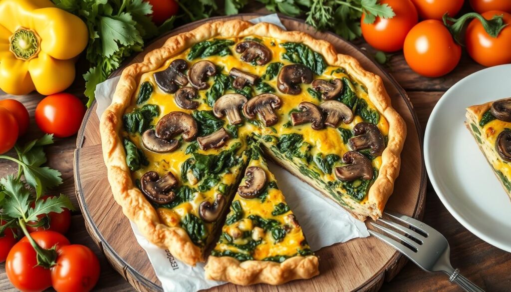 Vegan Spinach and Mushroom Quiche recipe