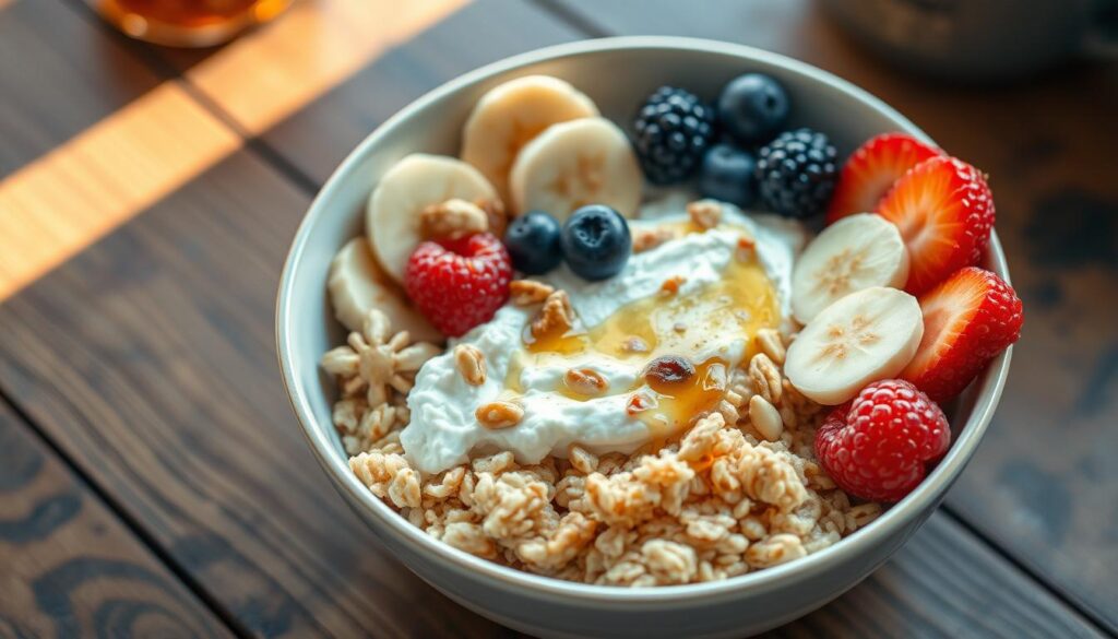 cottage cheese and oatmeal bowl