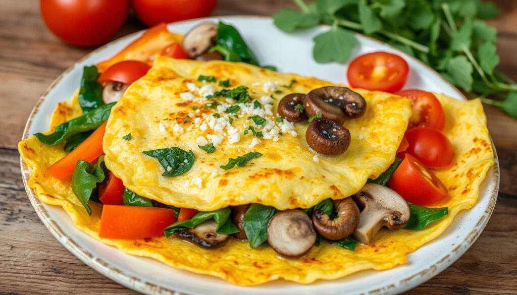 homemade omelette with vegetables