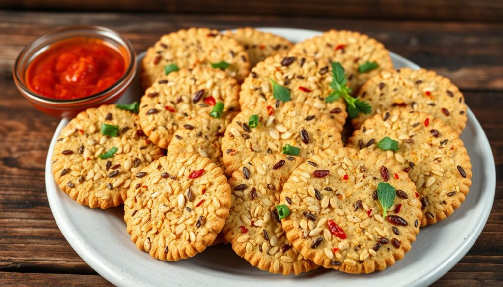 homemade spicy seeded crackers