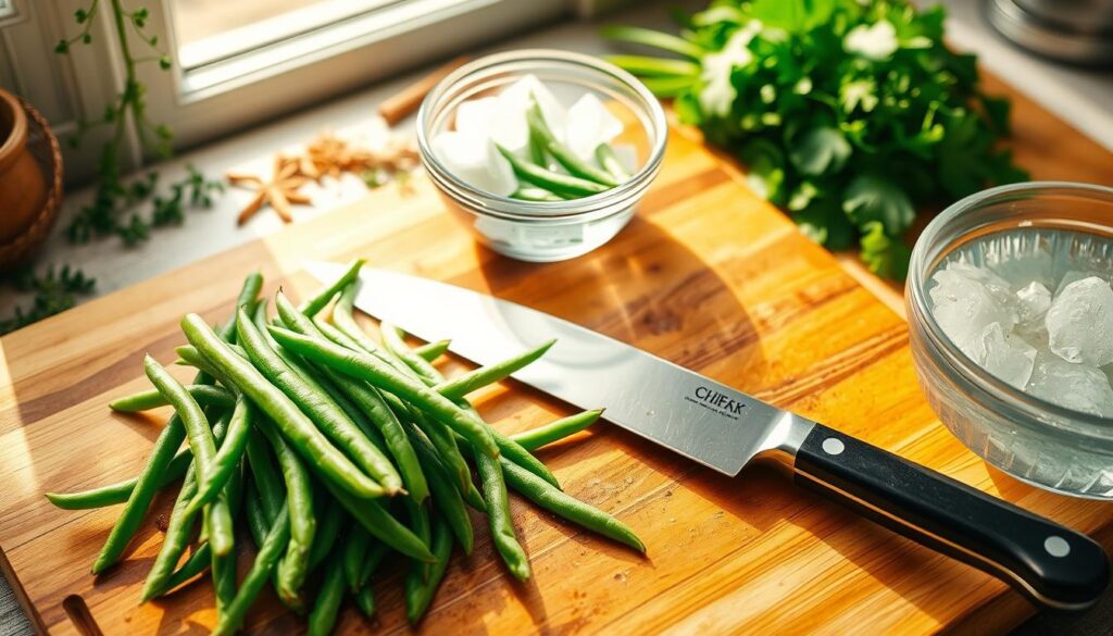 preparing green beans