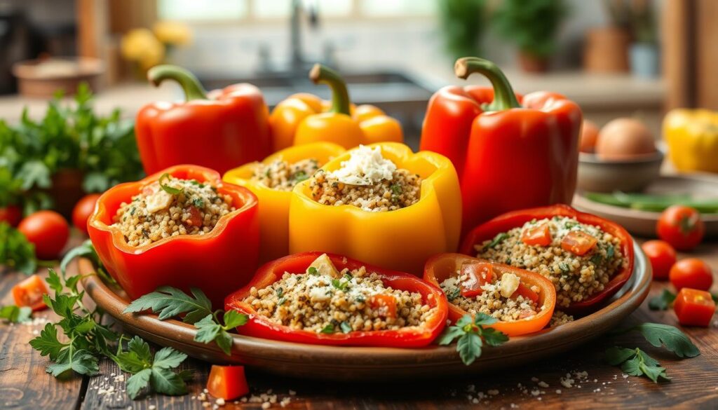 quinoa stuffed bell peppers quinoa stuffed bell peppers