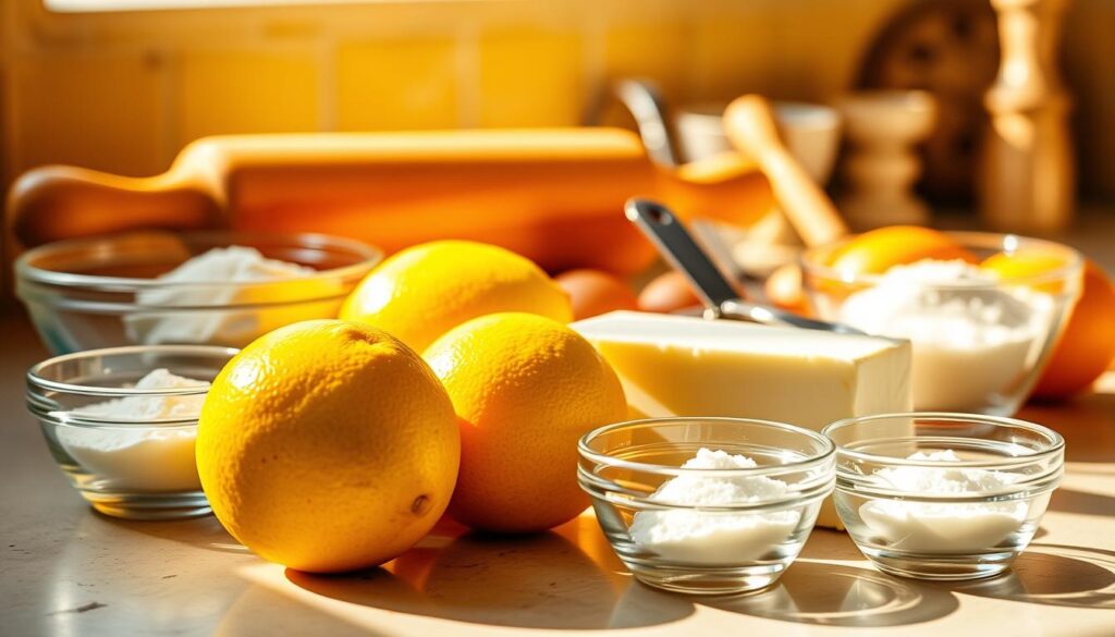 Ingredients for easy lemon bars