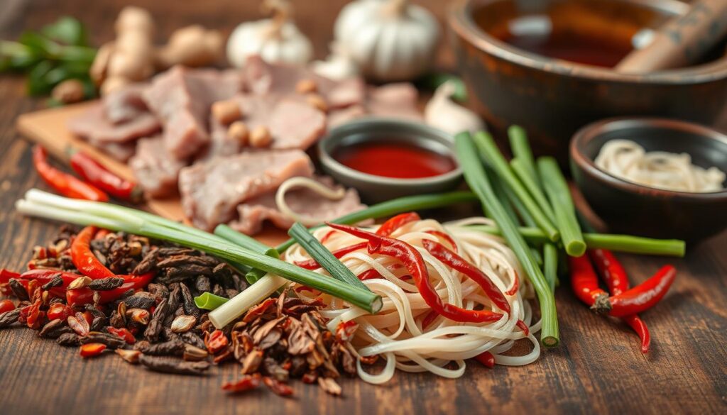 Sichuan Spicy Lamb Noodle Ingredients Sichuan Spicy Lamb Noodle Ingredients