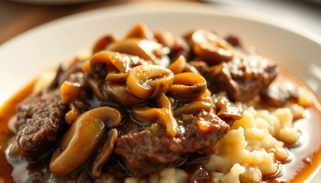 Slow Cooker Smothered Round Steak