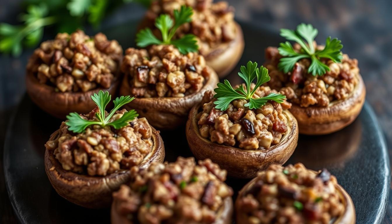 Venison Stuffed Mushrooms recipe