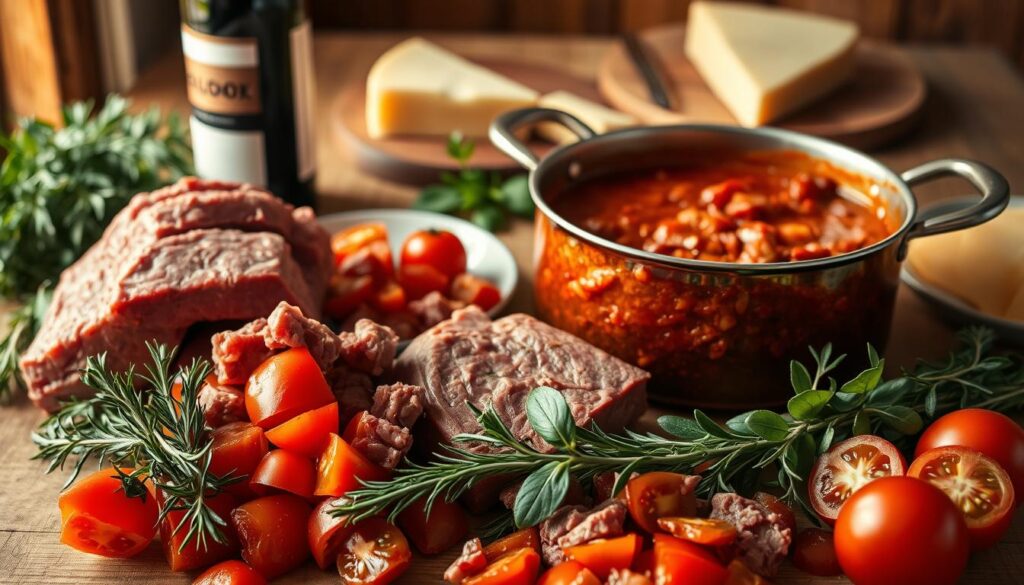 ingredients for venison bolognese