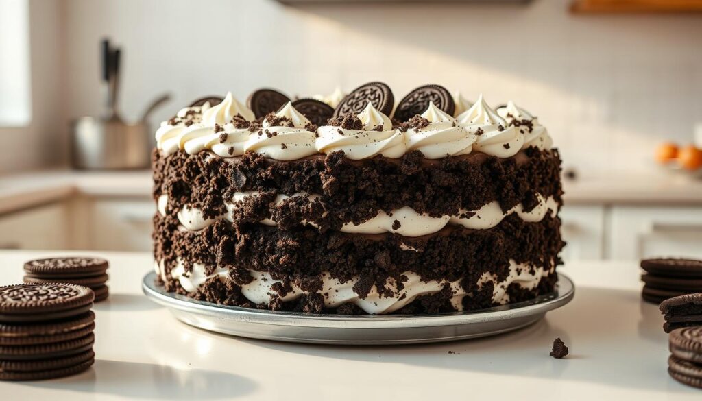 Oreo Ice Cream Cake Assembly Oreo Ice Cream Cake Assembly