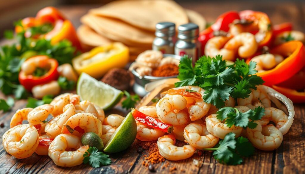 Shrimp Fajita Ingredients Spread Shrimp Fajita Ingredients Spread