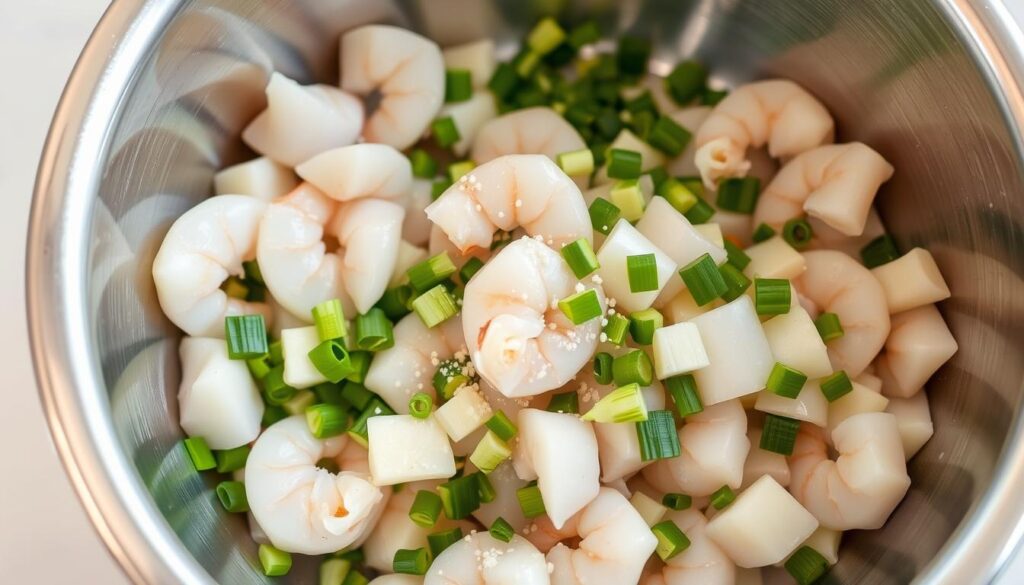 Shrimp Shumai Filling Preparation