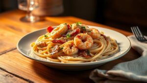 chicken and shrimp carbonara
