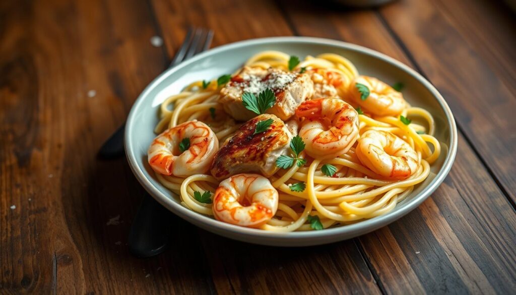 chicken shrimp carbonara chicken shrimp carbonara