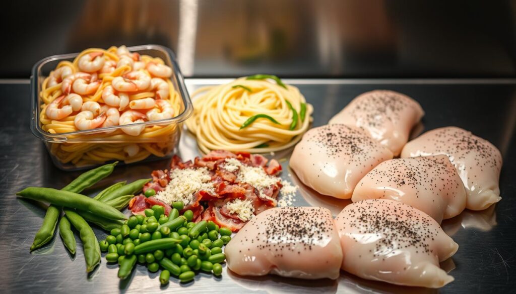 essential ingredients for chicken shrimp carbonara essential ingredients for chicken shrimp carbonara