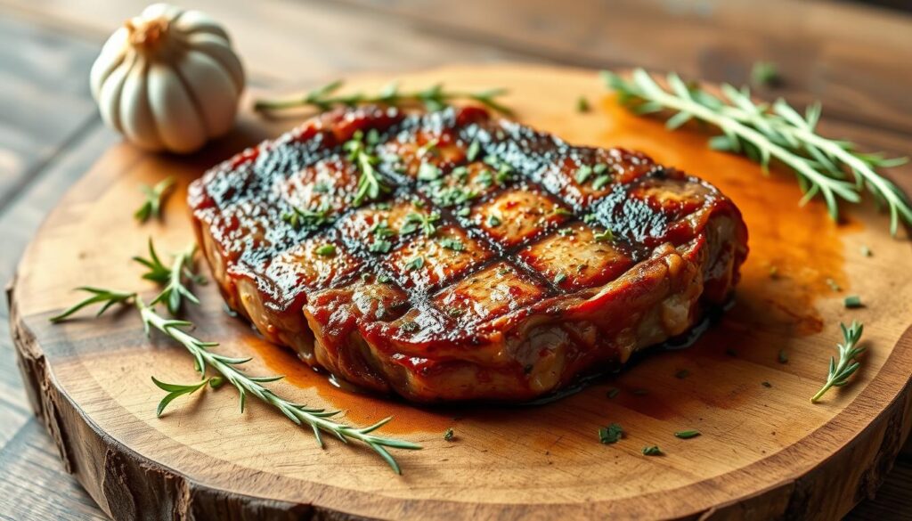 grilled chuck steak with herb marinade