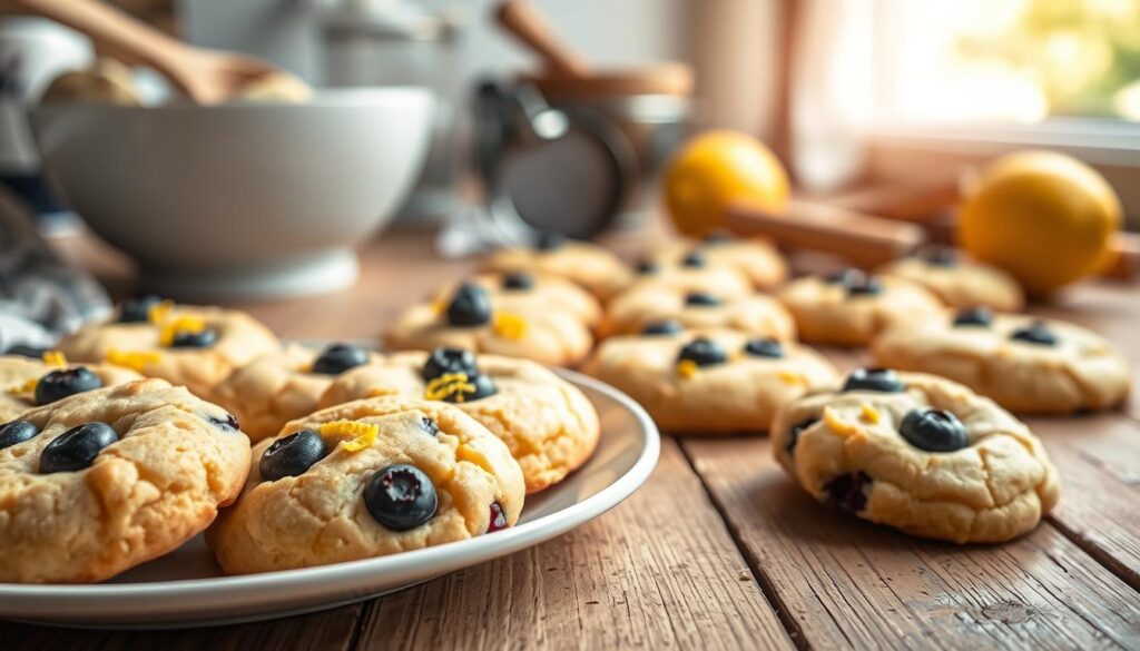 making homemade lemon blueberry cookies making homemade lemon blueberry cookies