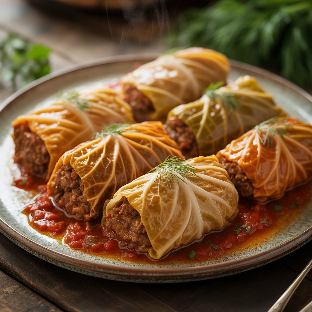 beef stuffed cabbage rolls